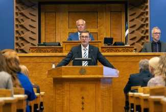 Peaministrikandidaat Kristen Michal Riigikogu ees