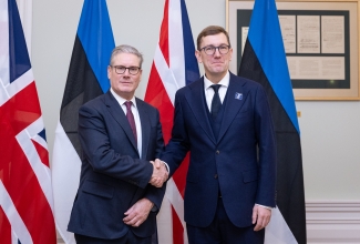 Kristen Michal ja Keir Starmer Tallinnas JEFi kohtumise ajal