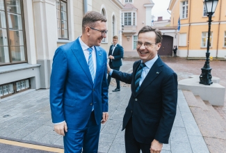 Eesti peaminister Kristen Michal ja Roosti peaminister Ulf Kristersson Tallinnas